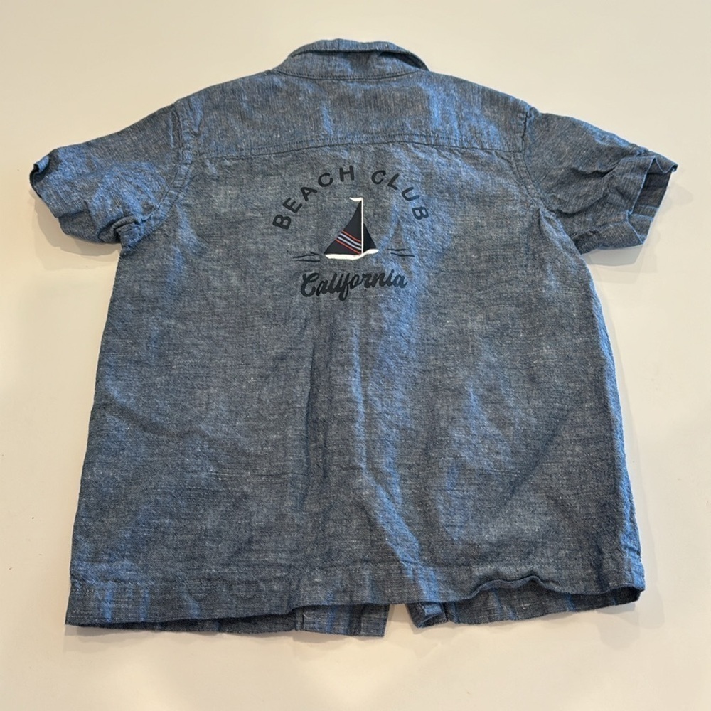 Janie and Jack Blue Button Down Short Sleeve Shirt